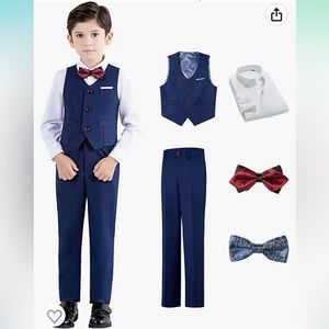 Boys' Suits Dress , Boys 4 Piece Formal wear Set, Vest and Pants Set, Navy Blue